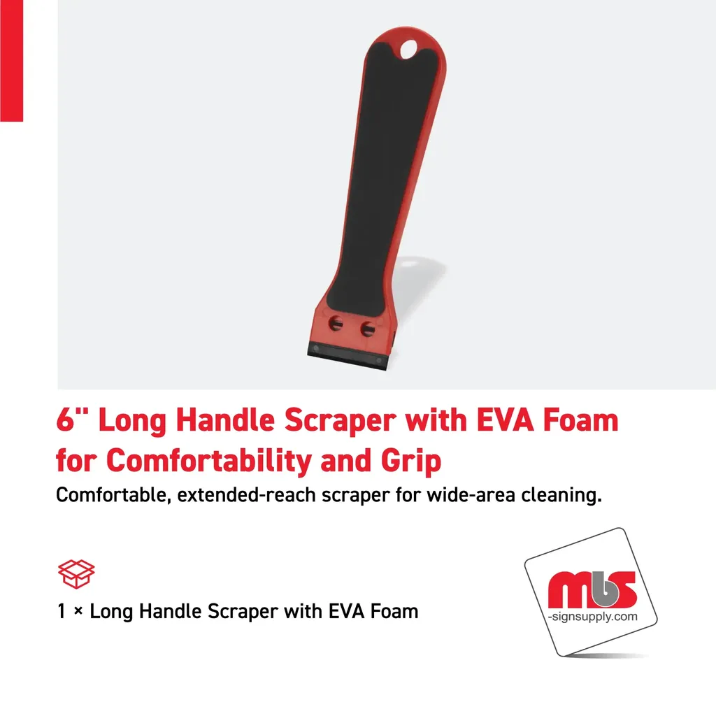 6'' Long Handle Scraper with EVA Foam for Comfortability and  Grip