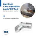 Aluminum Clear Anodized Adjustable Angle (180°) Fork 5/8'' Diameter - 5/16'' Fork with Set Screw w/ plastic tip