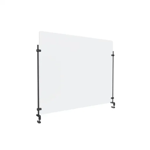 [DCAD075-20MB] Set of 2, 3/8'' Diameter Vertical Rod Mount, Aluminum Black Anodized Finish, 20'' Long w/ Adjustable Clamp to Accomodate 3/4'' to 1-1/2'' Counters. Hold up to 5/16'' material thickness