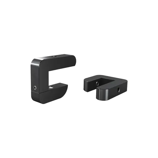 [DCAD075MB] Set of 2, Adjustable Clamp, Aluminum Matte Black Anodized Finish, to Accommodate 3/4'' to 1-1/2'' Counters. M6 Thread on the top