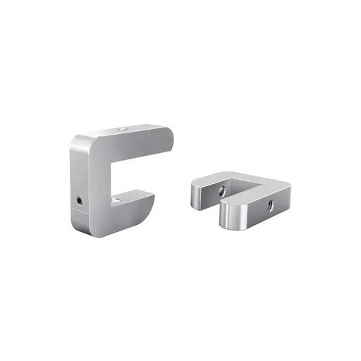 [DCAD075A] Set of 2, Adjustable Clamp, Aluminum Clear Anodized Finish, to Accommodate 3/4'' to 1-1/2'' Counters. M6 Thread on the top