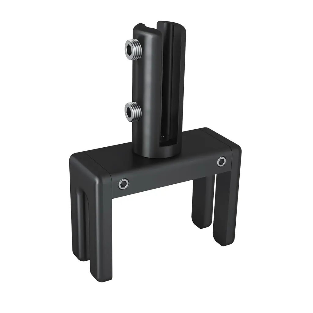 Set of 2, Adjustable Clamp, Aluminum Matte Black Anodized Finish, to Accommodate 1-3/4" to 2-3/8" Cubicle partition. Up to 1/4" material accepted on the fork
