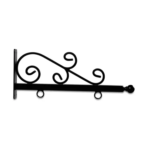 [SBW-24ABB] 24" Black Horizontal Architectural Quad Spiral Wisp Style Aluminum Sign Bracket