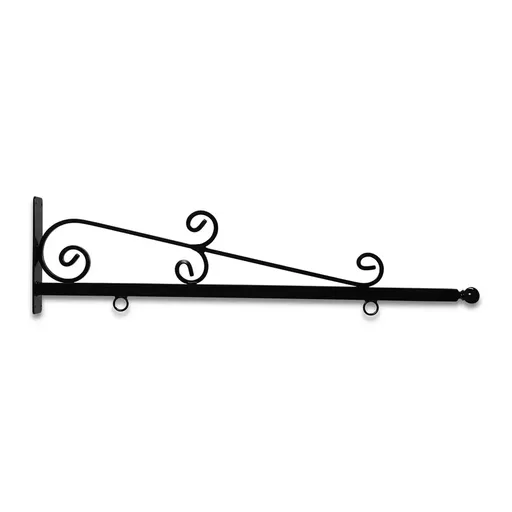 [SBW-48ABB] 48" Black Horizontal Architectural Quad Spiral Wisp Style Aluminum Sign Bracket