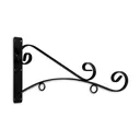 24'' Black Horizontal Architectural Tri Spiral Bistro Style Steel Sign Bracket