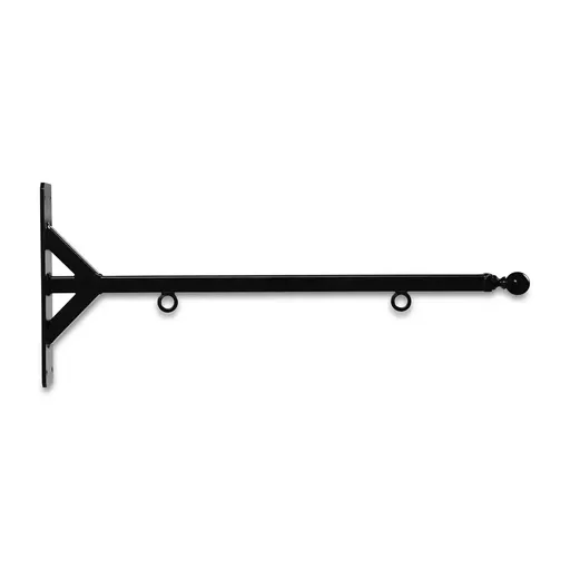 [SBSS-24SBB] 24'' Black Horizontal Straight Shaft Steel Bracket with Ball Finial