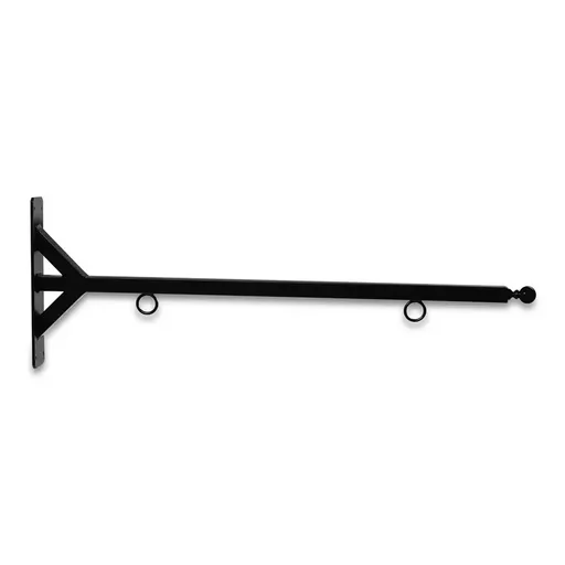 [SBSS-36SBB] 36'' Black Horizontal Straight Shaft Steel Bracket with Ball Finial