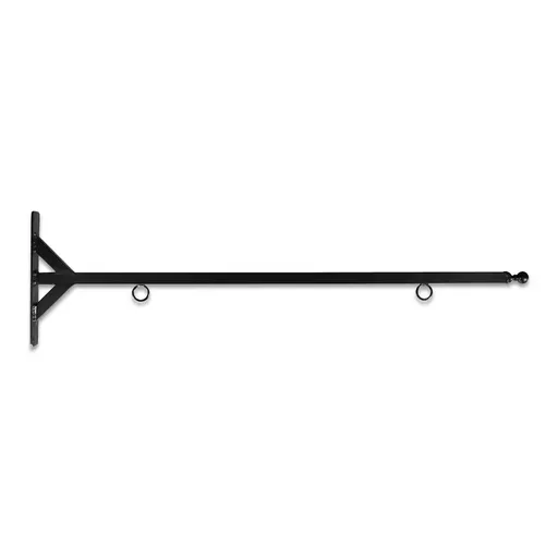[SBSS-48SBB] 48'' Black Horizontal Straight Shaft Steel Bracket with Ball Finial