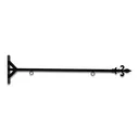 48'' Black Horizontal Straight Shaft Steel Bracket with Fleur De Lis Finial