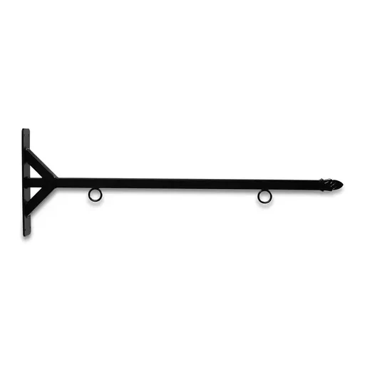 [SBSS-36SBP] 36'' Black Horizontal Straight Shaft Steel Bracket with Pineapple Finial
