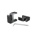 ''Set of 2,  Clamp, Aluminum Matte black Anodized Finish, to Accommodate 1'' to 1-1/8'' Counters. Hold up to 1/4'' material thickness M6 Set screw need 3mm Allen Wrench''