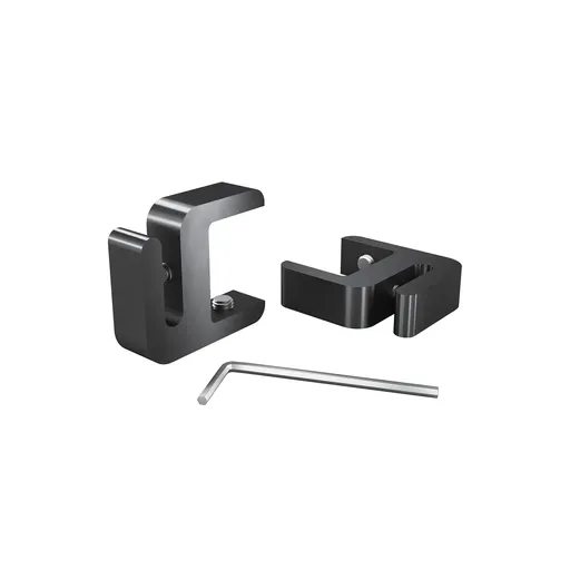 [CLP118MB] ''Set of 2,  Clamp, Aluminum Matte black Anodized Finish, to Accommodate 1'' to 1-1/8'' Counters. Hold up to 1/4'' material thickness M6 Set screw need 3mm Allen Wrench''