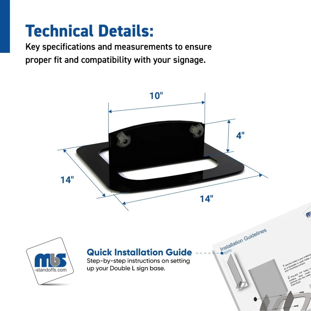 Double L Standing Sign Base [Required Material Hole Size: 3/8'']