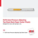 Olfa Auto-Pressure Adjusting Top Sheet Back Paper Cutter Plastic