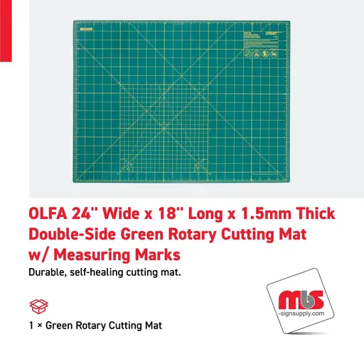 [CT-0903] Olfa 24'' Wide x 18'' Long x 1.5mm Thick Double-Side Green Rotary Cutting Mat w/ Measuring Marks
