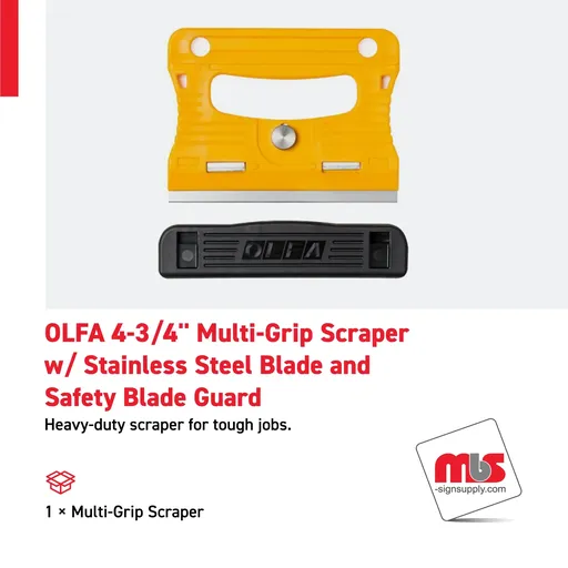 [SP-0112] Olfa 4-3/4'' Multi-Grip Scraper w/ Stainless Steel Blade and Safety Blade Guard