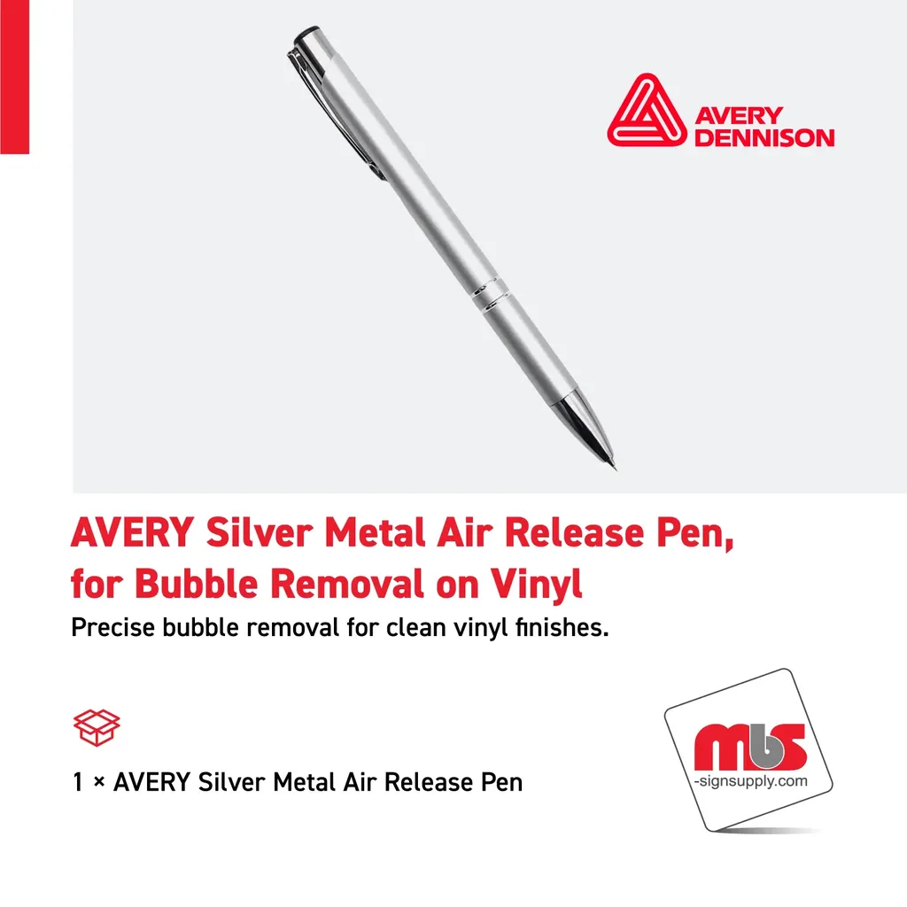 Avery Silver Metal Air Release Pen, for Bubble Removal on Vinyl 