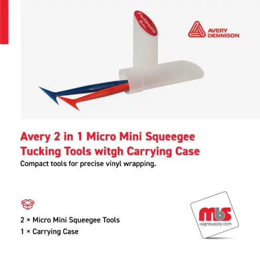 [SQ-0222] Avery 2 in 1 Micro Mini Squeegee Tucking Tools witgh Carrying Case