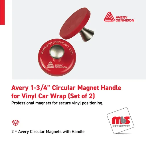 [WM-0105] Avery 1-3/4'' Circular Magnet Handle for Vinyl Car Wrap (Set of 2)