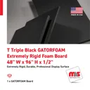 48'' W x 96'' H x 1/2'' T Triple Black GATORFOAM Extremely Rigid Foam Board