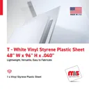 48'' W x 96'' H x .040 T - White Vinyl Styrene Plastic Sheet