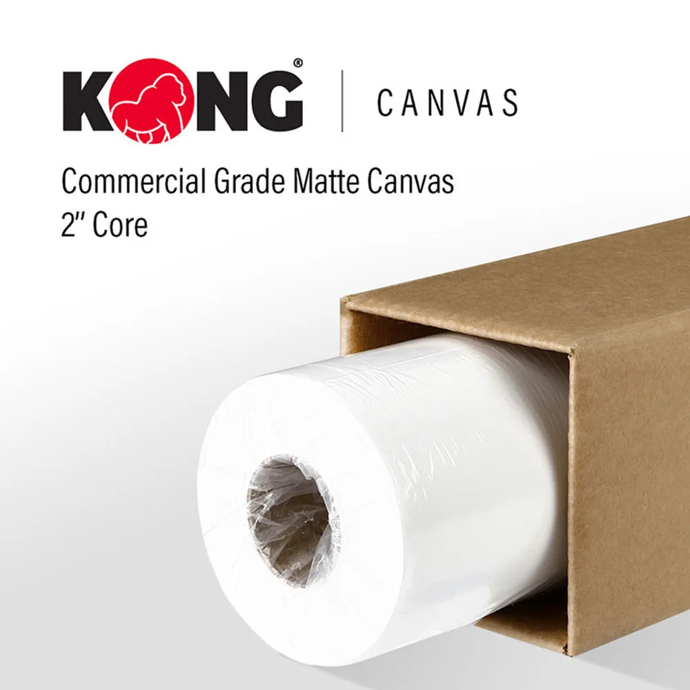 13" x 35' Roll - Commercial Grade Matte 100% Polyester Canvas - 2" Core