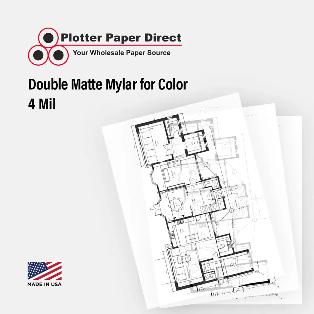 24" W x 36" H Cut Sheets - Double Matte Mylar for Color (25 Sheets)