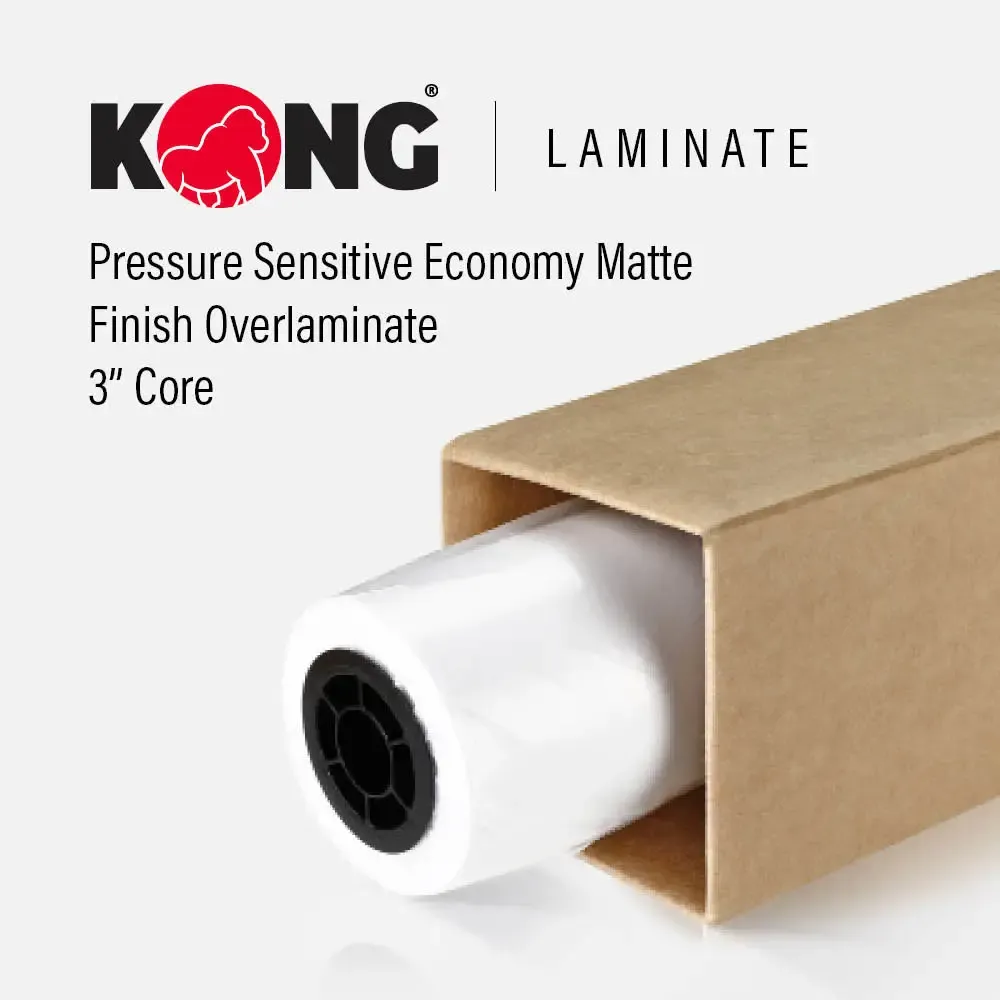 61" x 150' Roll - Pressure Sensitive Economy Matte Finish Overlaminate - 3" Core