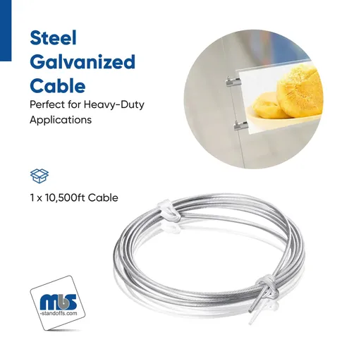 [GC116-43] Galvanized Cable 1/16" (1.5mm) 10,500 ft (3200 Meter)