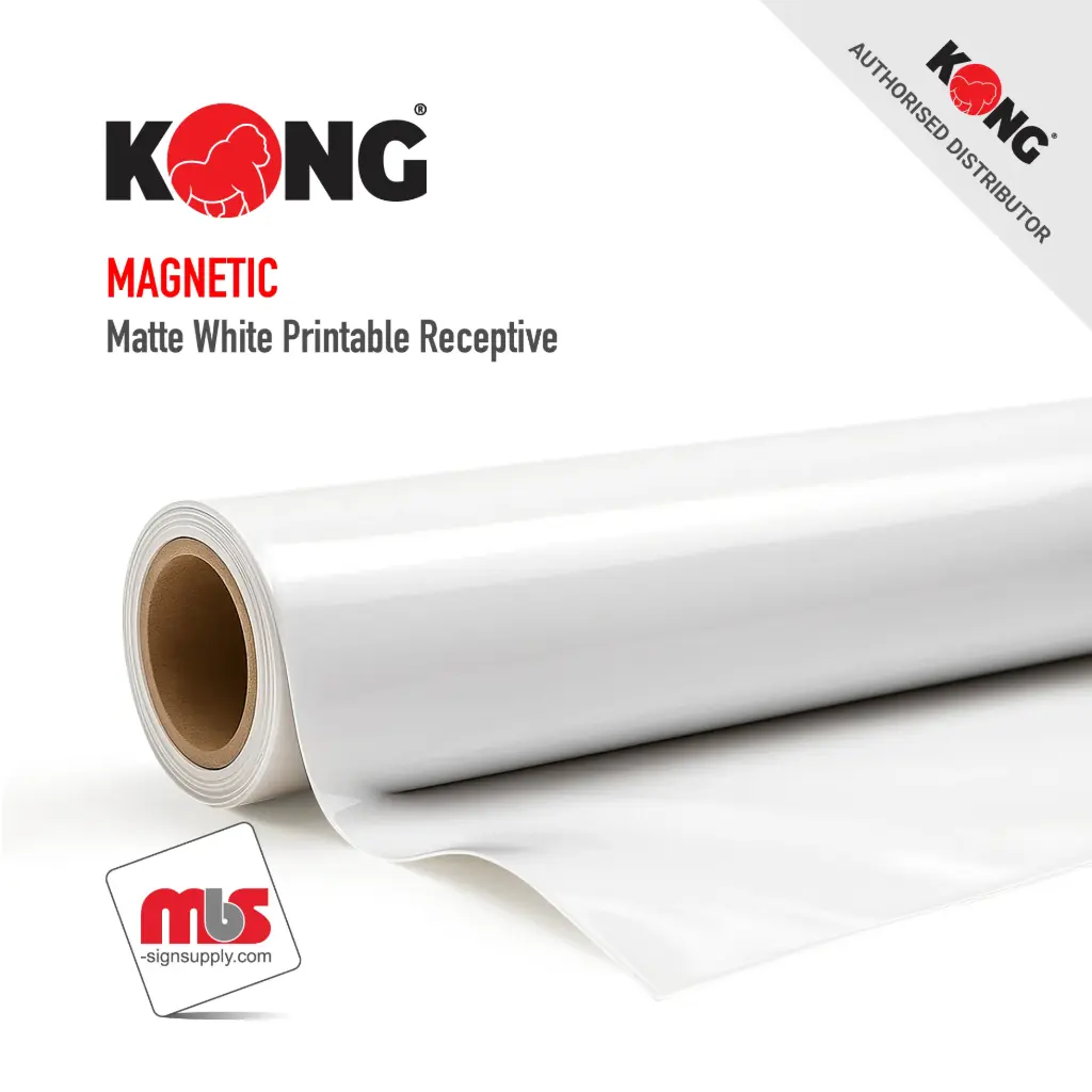 60" x 100 Yard Roll - 12 Mil Magnetic Matte White Printable Receptive