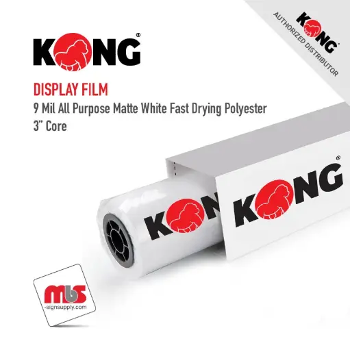 [PFM9-36100M] 36'' x 100' Kong Film - 9 Mil All Purpose Matte White Fast Drying Polyester Display Film on 3'' Core