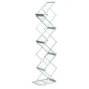 Rotating, Height Adjustable, 32-Pockets Wire Literature Floor Stand 