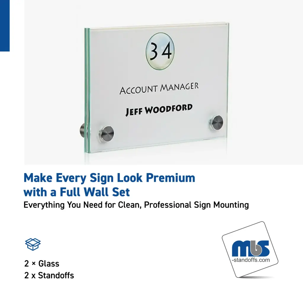 Full Set Wall Sizes 6''x 4'' Glass, Standoff: 1''