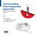 Ceiling Suspended Kit, Looped Cable, T Clamp, Hook