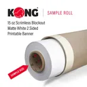 38" x 20' Kong Banner - 15 OZ Blockout Matte White 2 Sided Printable Banner (Sample Roll)